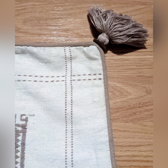 Embroidered Tassel Pillow Case Handmade in Indonesia Boho Chic - Picture 3 of 5